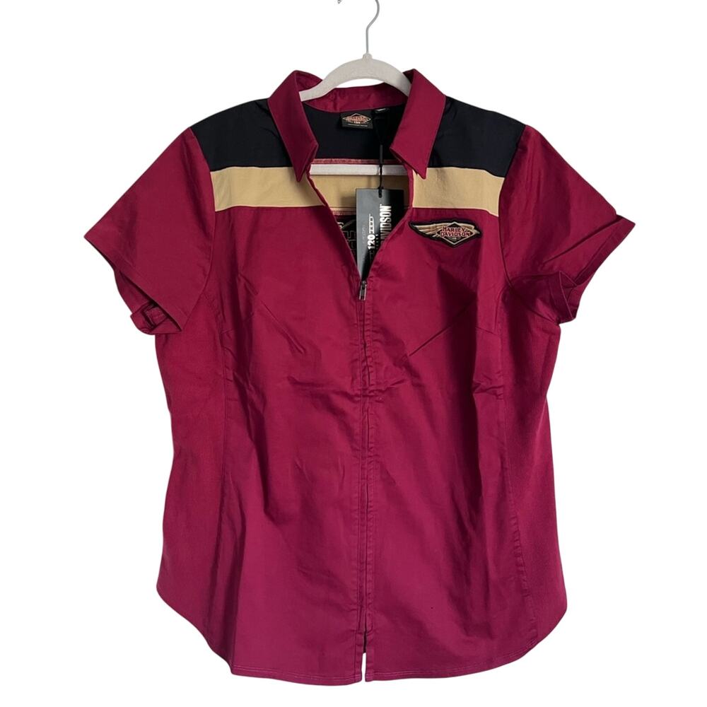 Harley-Davidson 120th Anniversary Women’s Zip Up Garage Shirt NWT XL